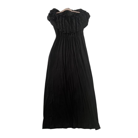 Off Shoulder Maxi Black Dress - Picture 6 of 8